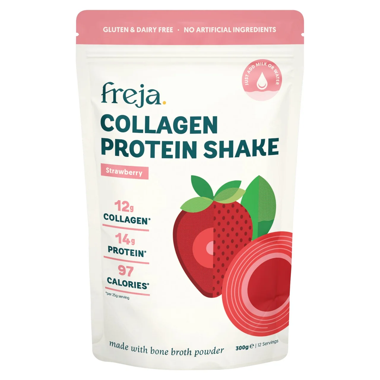 Freja Collagen Protein Strawberry Shake 300g