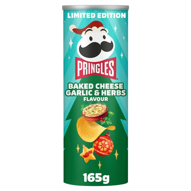 Pringles Baked 165g Cheese Garlic & Herbs Flavour Sharing Crisps