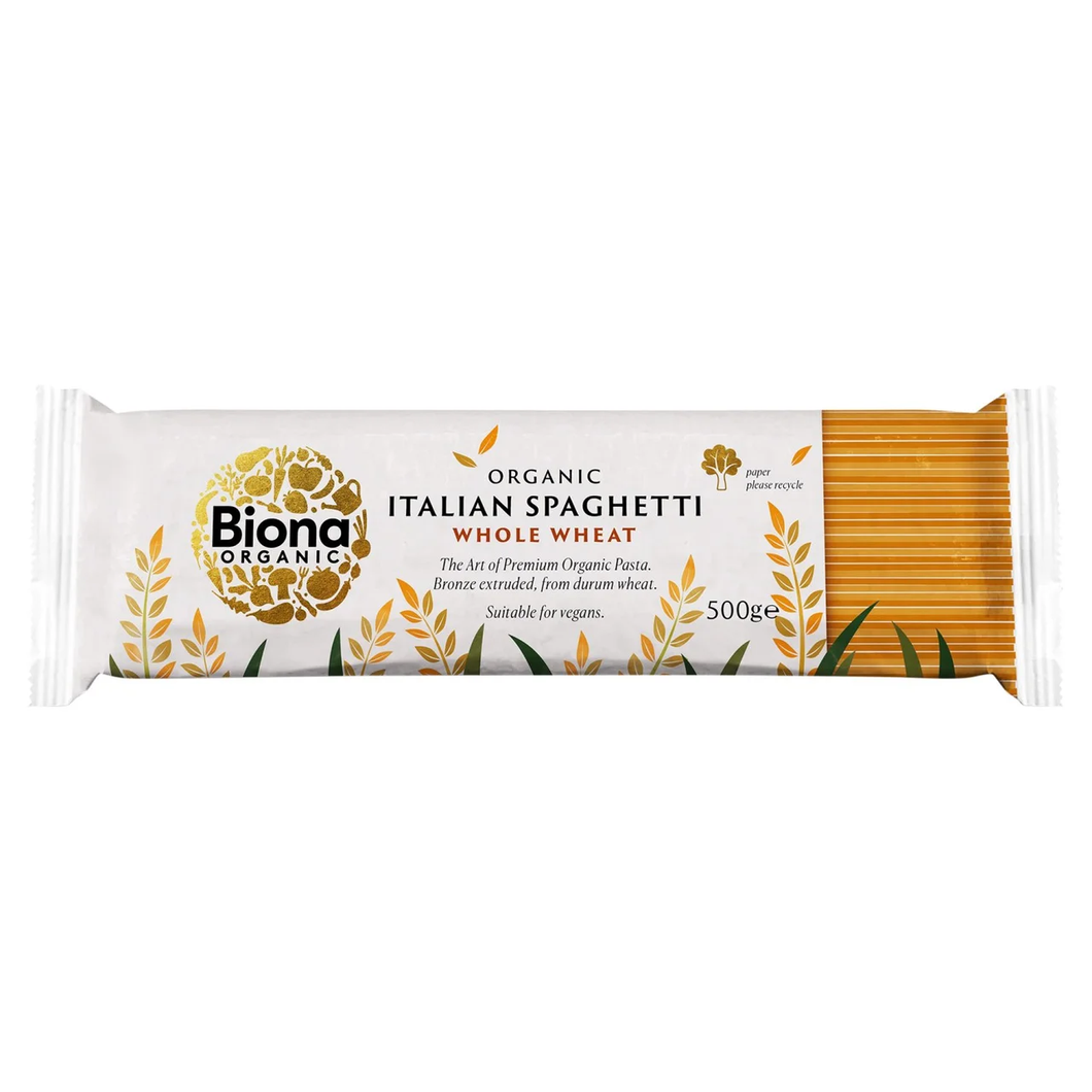 Biona Organic Whole Wheat Spaghetti Pasta 500g