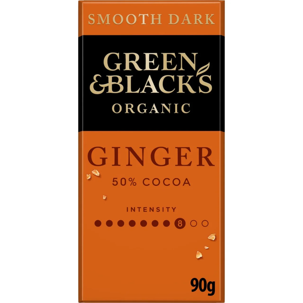 Green & Black's Organic Ginger 50% Smooth Dark Chocolate Bar 90g