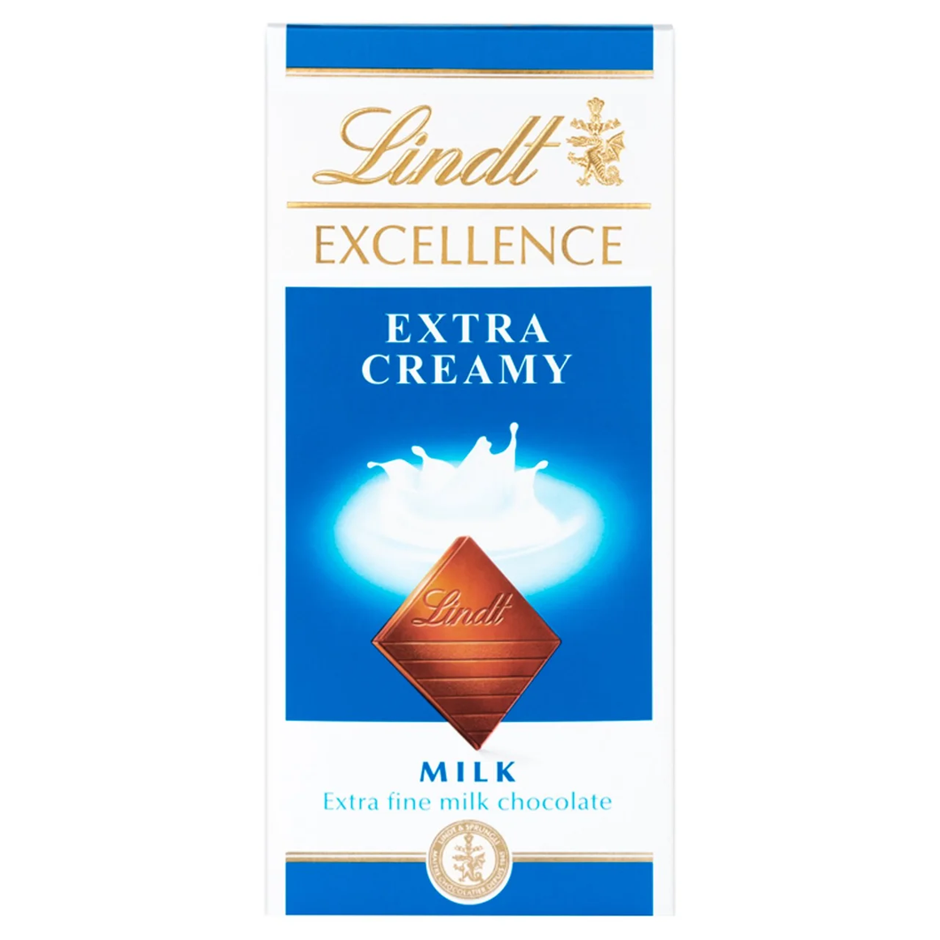 Lindt Excellence Extra Creamy Milk Chocolate Bar 100g