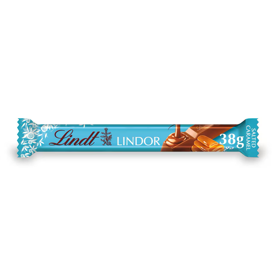 Lindt Lindor Salted Caramel Milk Chocolate Bar 38g