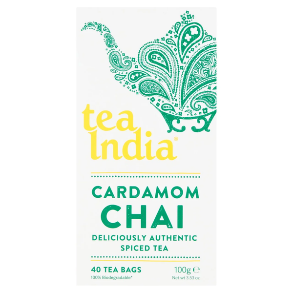 Tea India 40 Cardamom Chai Teabags