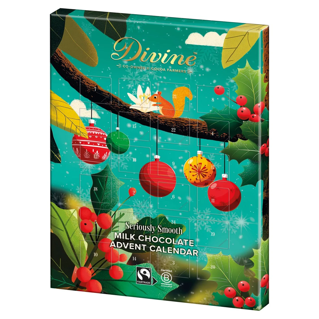 Divine Chocolate Milk Chocolate Advent Calendar 70g