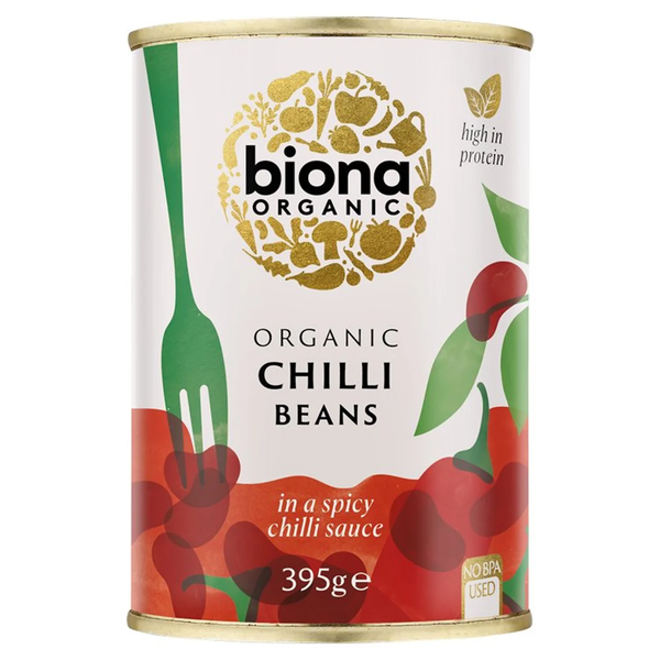 Biona Organic Red Kidney Beans in Chilli Sauce 395g