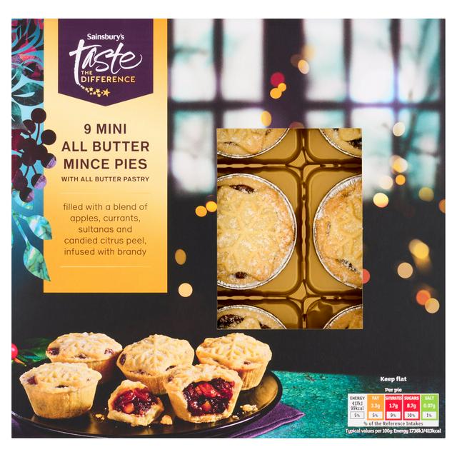 Sainsbury's 9 x Mini All Butter Mince Pies, Taste the Difference 216g