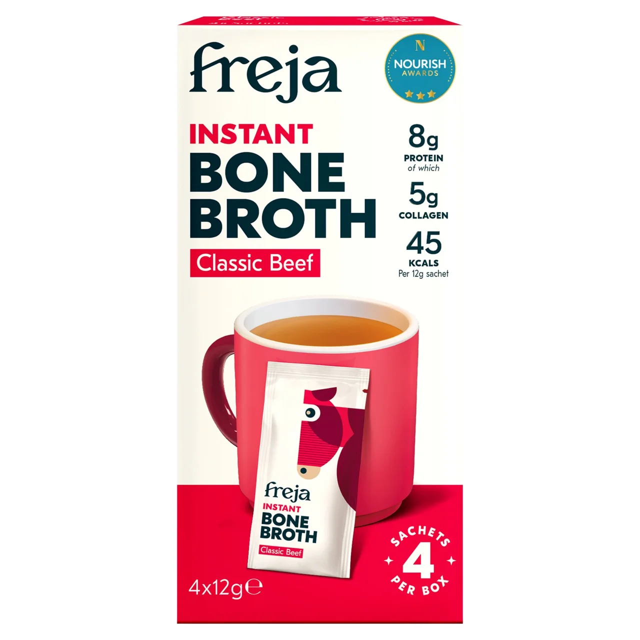 Freja Instant Beef Bone Broth 4x12g