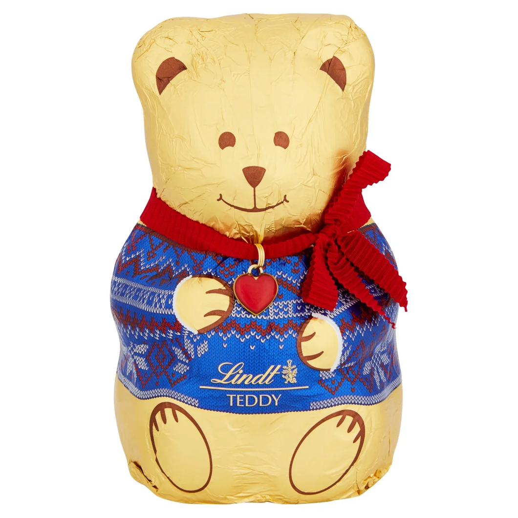 Lindt Milk Chocolate Teddy Red & Blue Jumper 200g