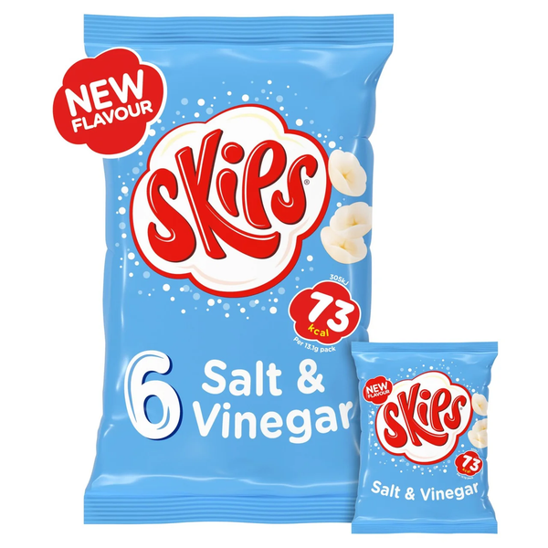 Skips Salt & Vinegar Crisps 6x13.1g