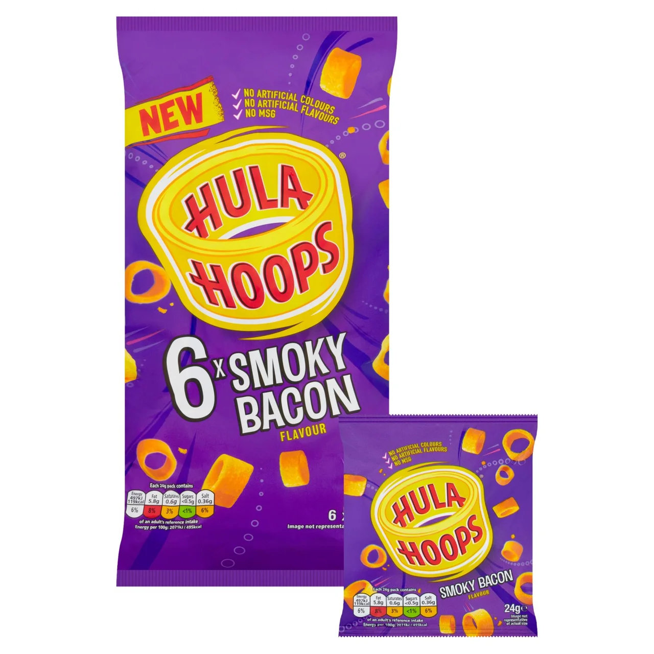 Hula Hoops Smokey Bacon Multipack 6x24g