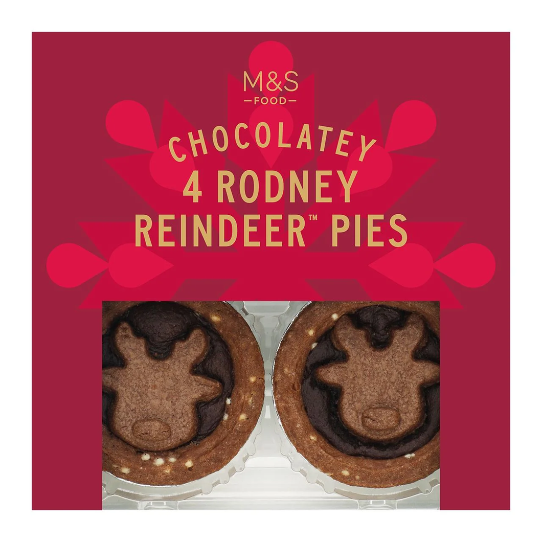 M&S Rodney Reindeer Chocolate Brownie Pies