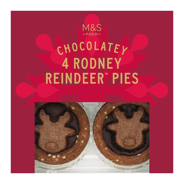 M&S Rodney Reindeer Chocolate Brownie Pies