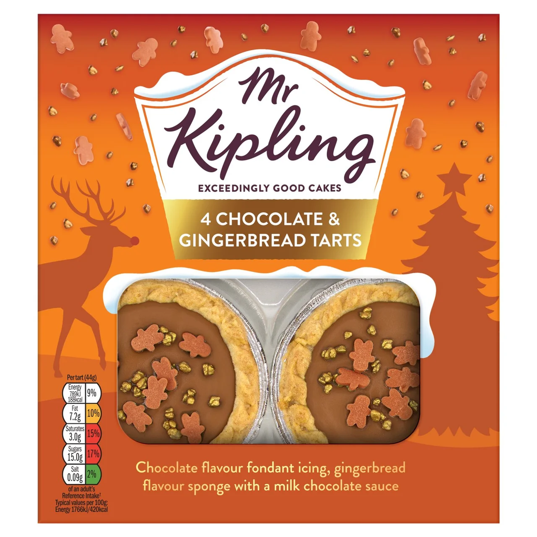 Mr Kipling Christmas Gingerbread Tarts 4x44g