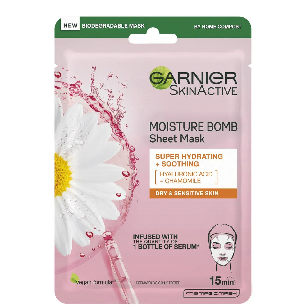 Garnier Moisture Bomb Soothing Chamomile & Hyaluronic Face Mask