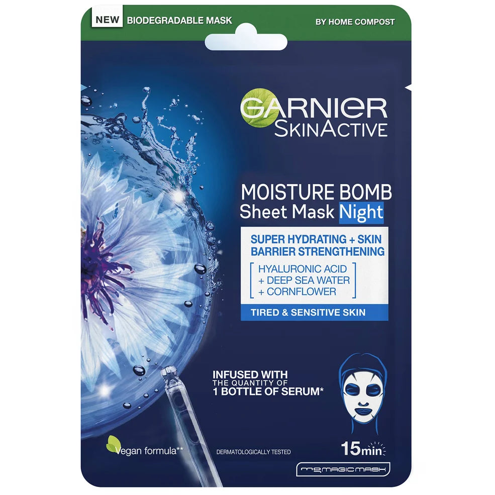 Garnier Moisture Bomb Night Time Deep Sea Water & Hyaluronic Face Mask
