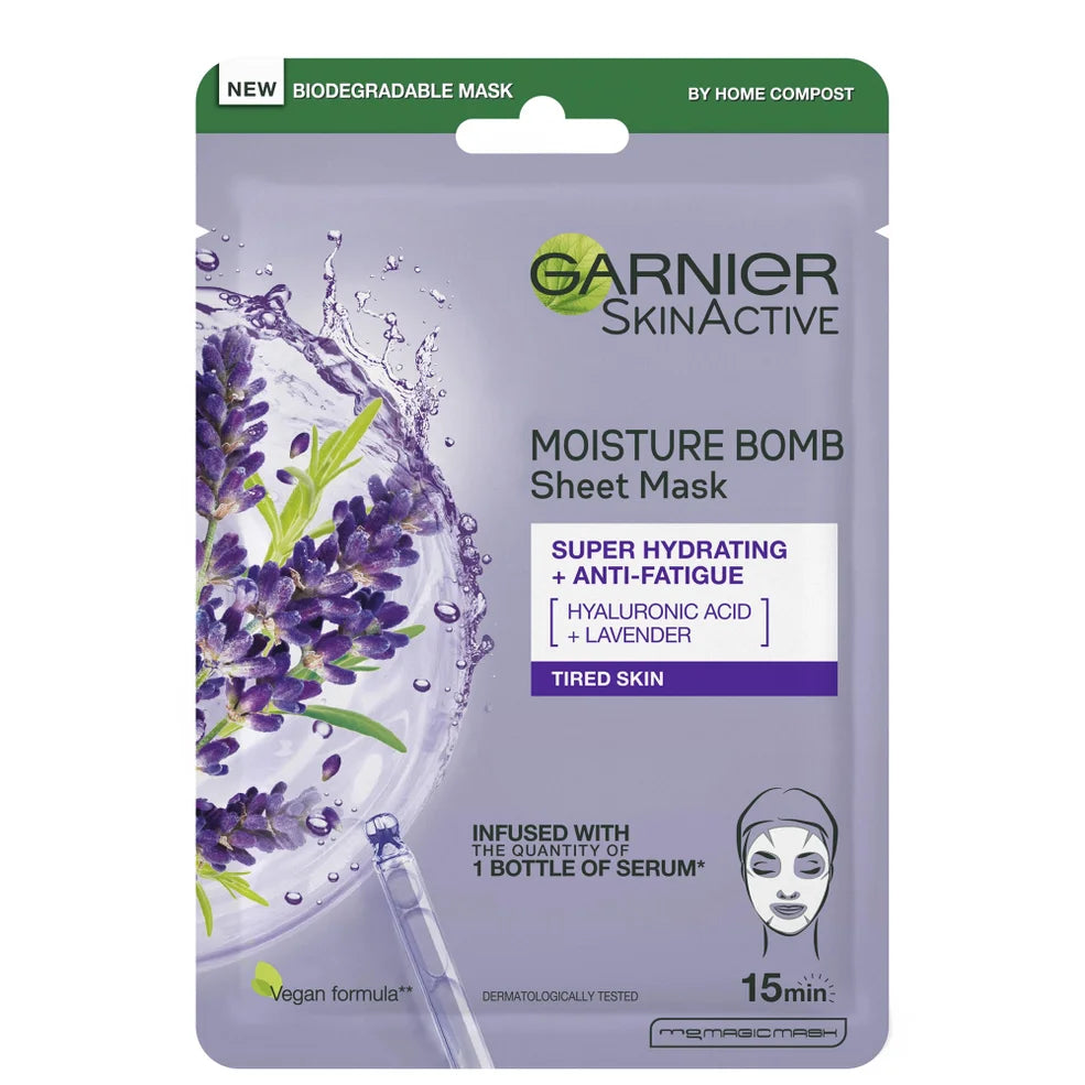 Garnier Moisture Bomb Anti-Fatigue Lavender & Hyaluronic Face Mask
