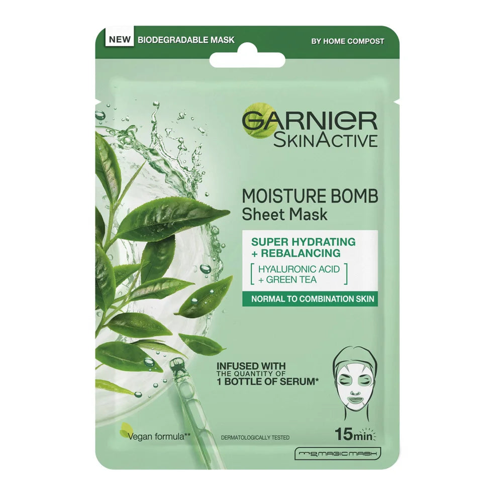 Garnier Moisture Bomb Rebalancing Green Tea & Hyaluronic Face Mask