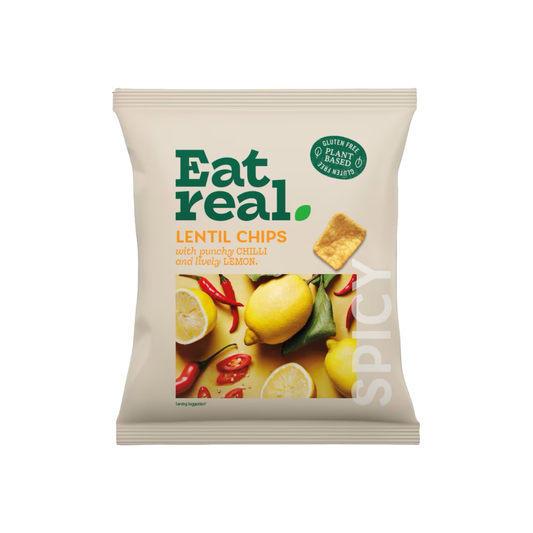 Eat Real Lentil Chips - Punchy Chilli & Lively Lemon 40g
