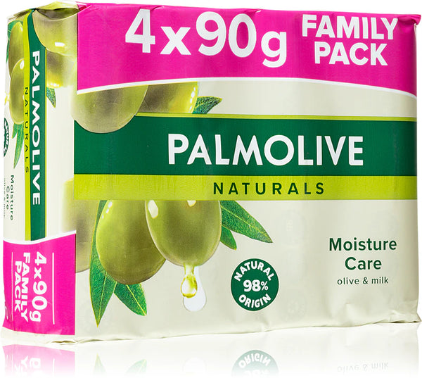 Palmolive Naturals Milk & Olive bar soap, 4x90g