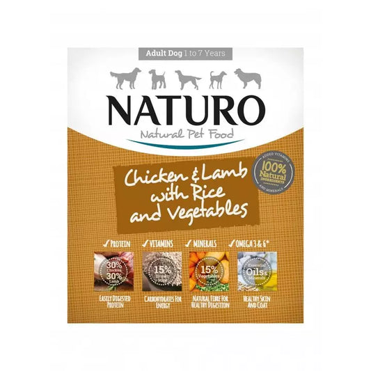 Naturo Adult Dog Food Chicken Lamb & Rice With Vegetable, 400g