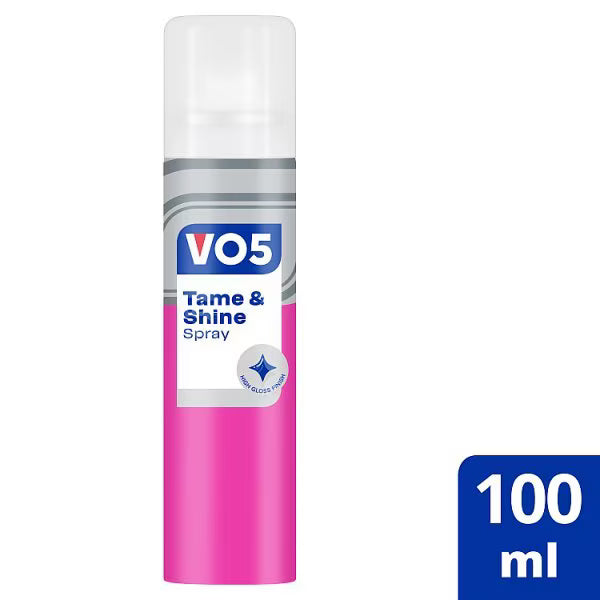 Vo5 Tame & Shine Hair Spray for a glossy finish, 100ml