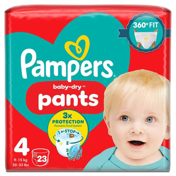 Pampers Baby Dry Nappy Pants - Size 6, 23 Pack