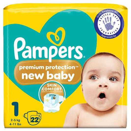 Pampers New Baby Nappies - Size 1, 50 Pack