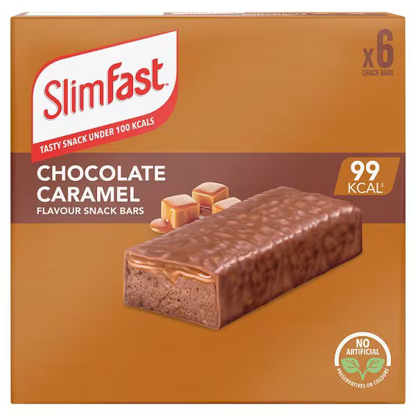 SlimFast Chocolate Caramel Snack Bars, 6x26g