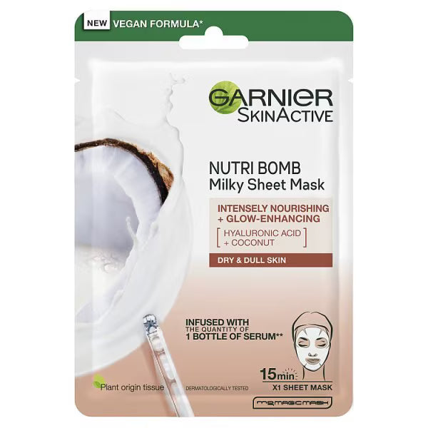 Garnier Nutri Bomb Milky Sheet Mask Coconut and Hyaluronic Acid