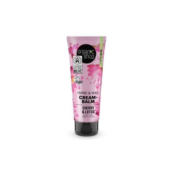 Organic Shop Hand & Nail Cream Cherry & Lotus, 75ml