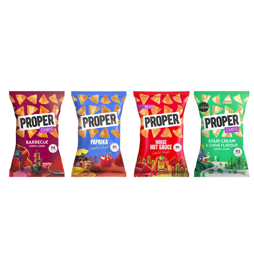 Proper Lentil Chips Variety Pack - 4x85g