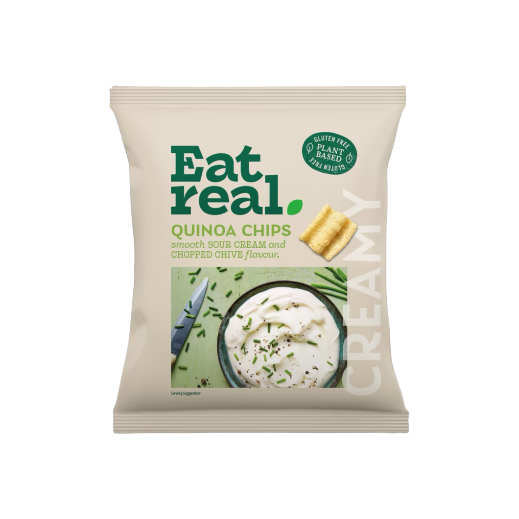 Eat Real Quinoa Chips - Smooth Sour Cream & Chopped Chive Flavour 40g