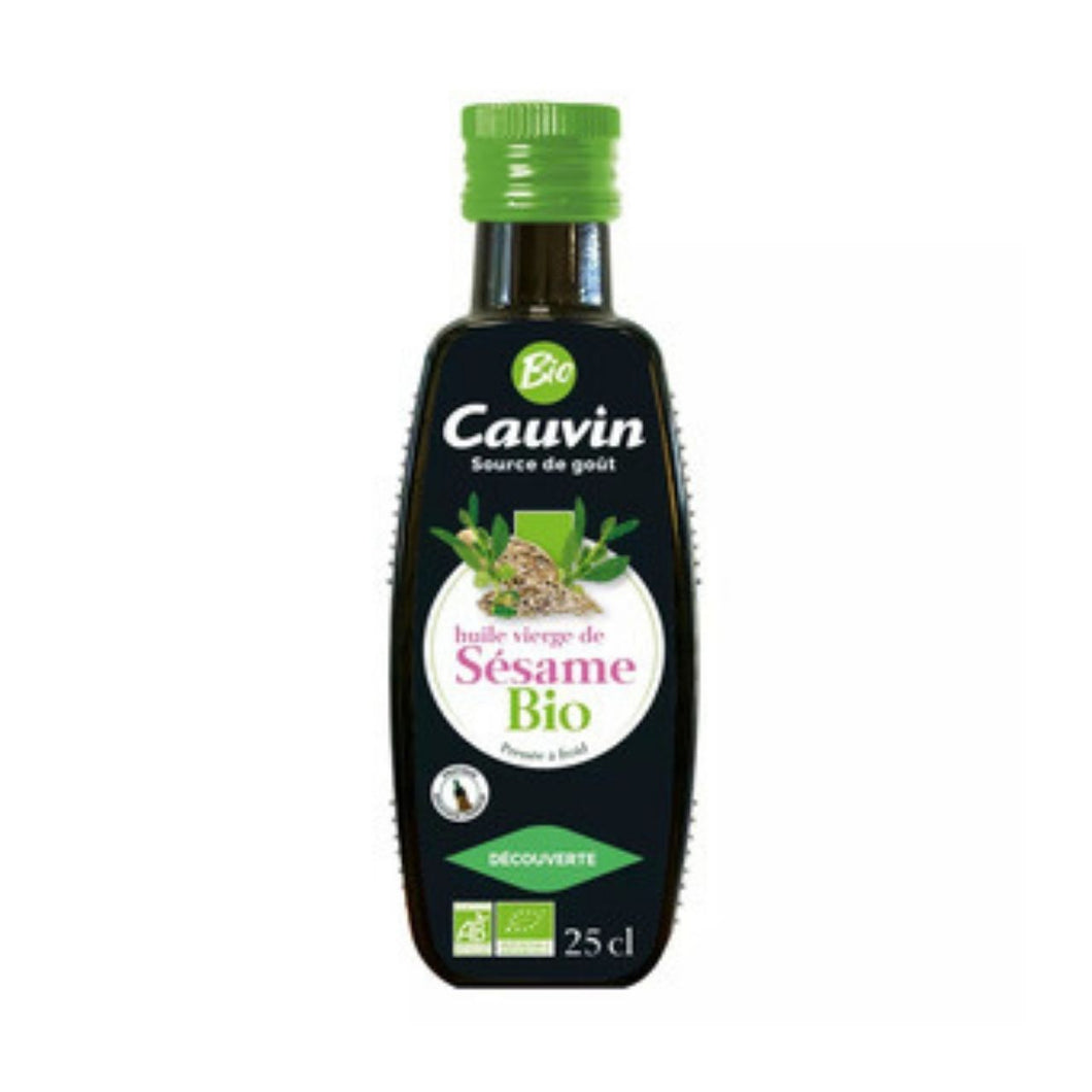 Cauvin Huile Vierge de Sesame Grillé BIO Pressée à Froid 25cl
