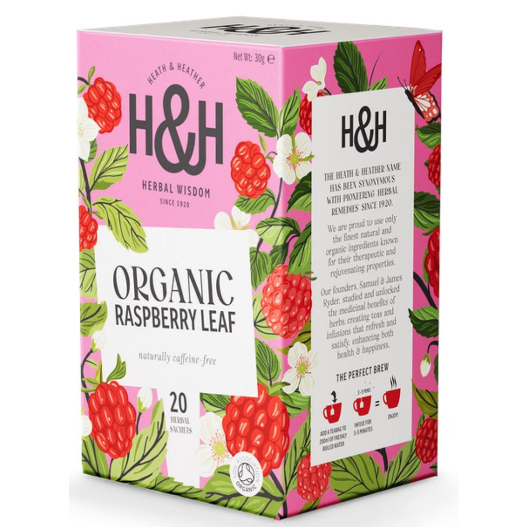 Heath & Heather Organic Raspberry Leaf 20 Tea Bags