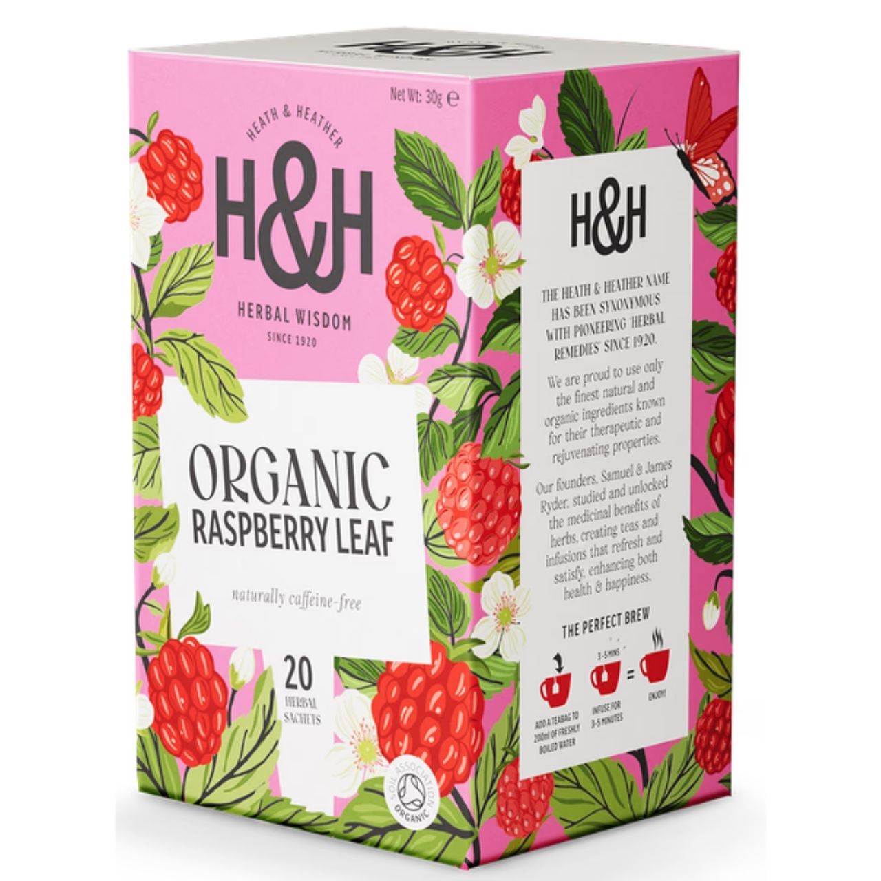 Heath & Heather Organic Raspberry Leaf 20 Tea Bags