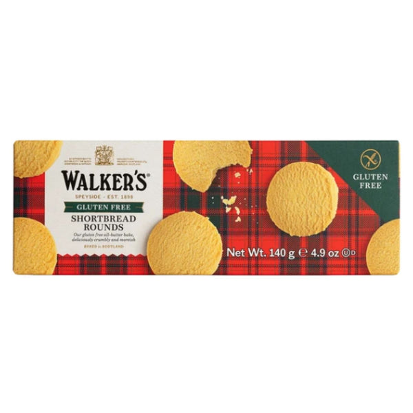 WALKER'S Gluten Free Shortbread Rounds, 140g