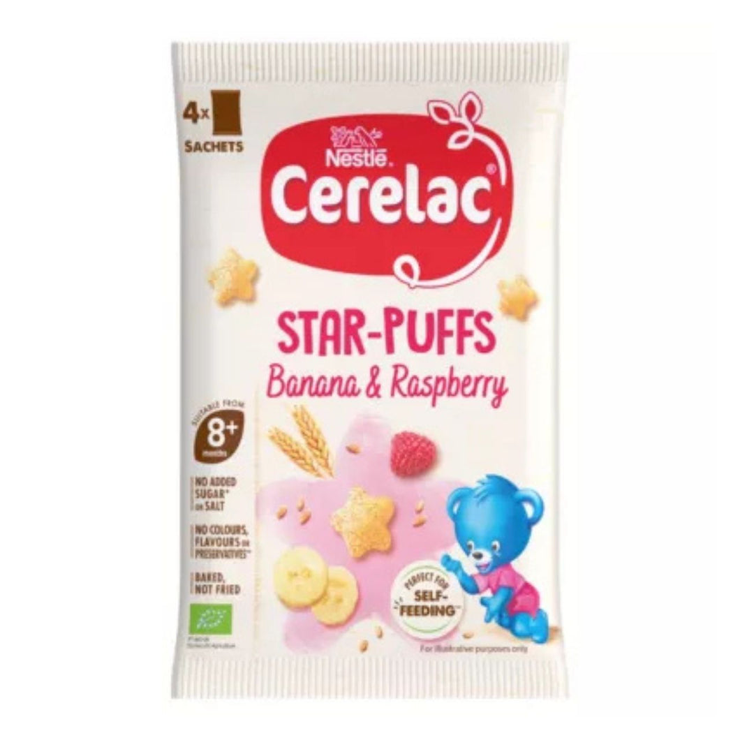 Cerelac Banana & Raspberry Star-Puffs Baby Finger Food 8+ Months 4 x 7g (28g)