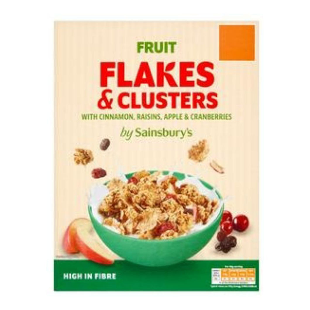 Sainsbury's Fruit Flakes & Clusters with Cinnamon, Raisins, Apple & Cranberries 500g