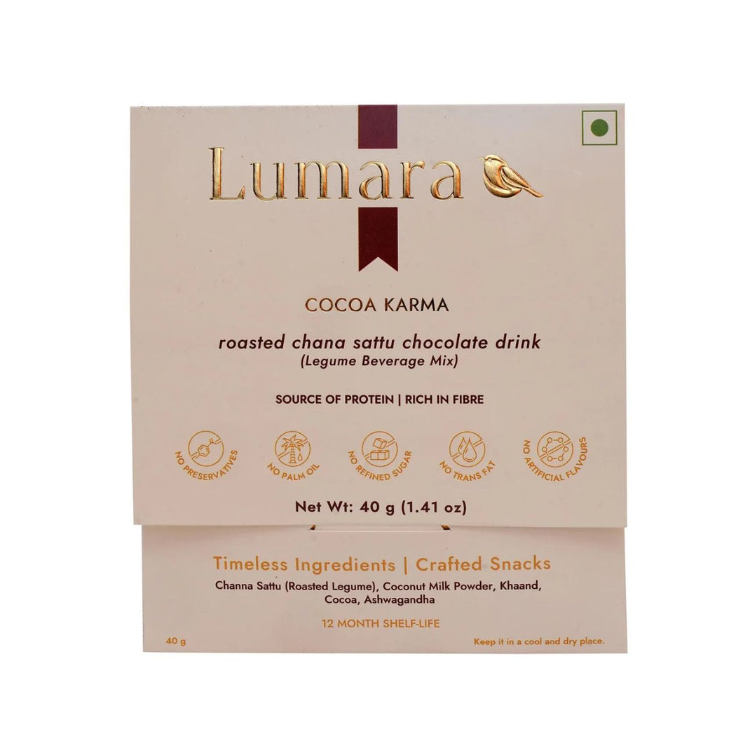 Lumara Cocoa Karma roasted chana sattu chocolate drink 40g
