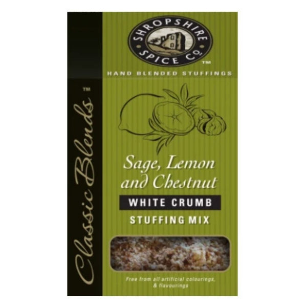 SHROPSHIRE SPICE CO. Sage, Lemon & Chestnut White Crumb Stuffing Mix 150g