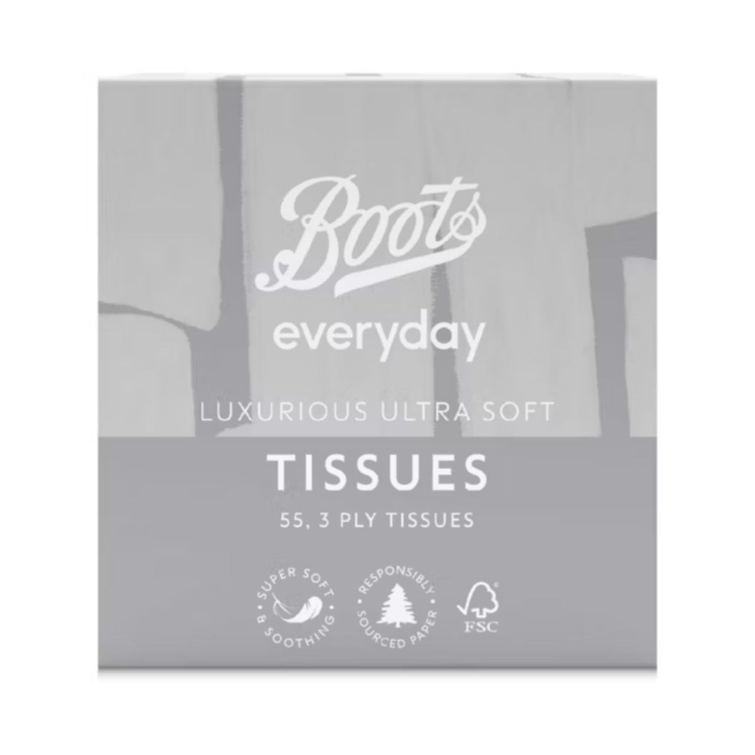 Boots Everyday Tissues 3ply Ultra Soft Cube 55
