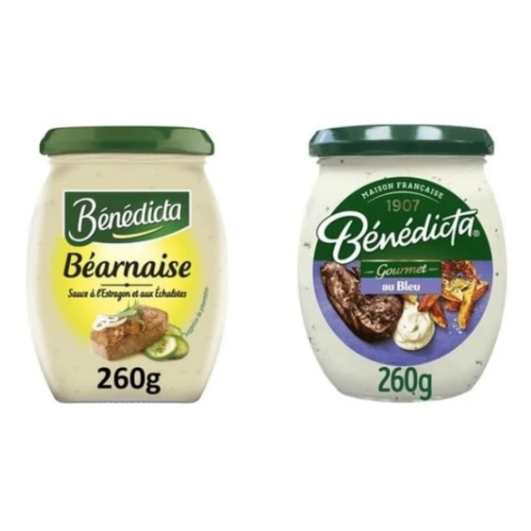Bénédicta Béarnaise Sauce with Tarragon & Shallots and Gourmet au Bleu Sauce, 260g Each