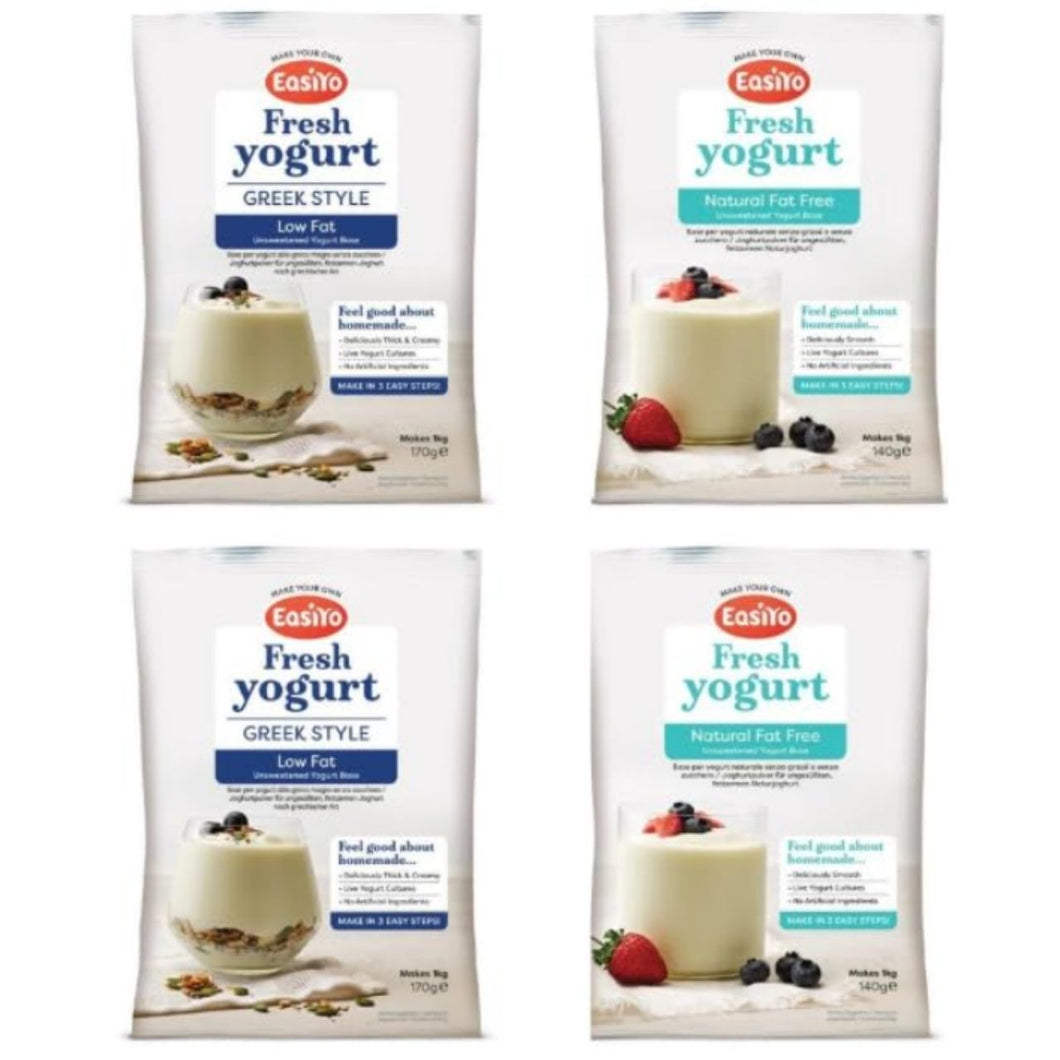 EasiYo Fresh Yogurt, Greek Style Low Fat and Natural Fat Free