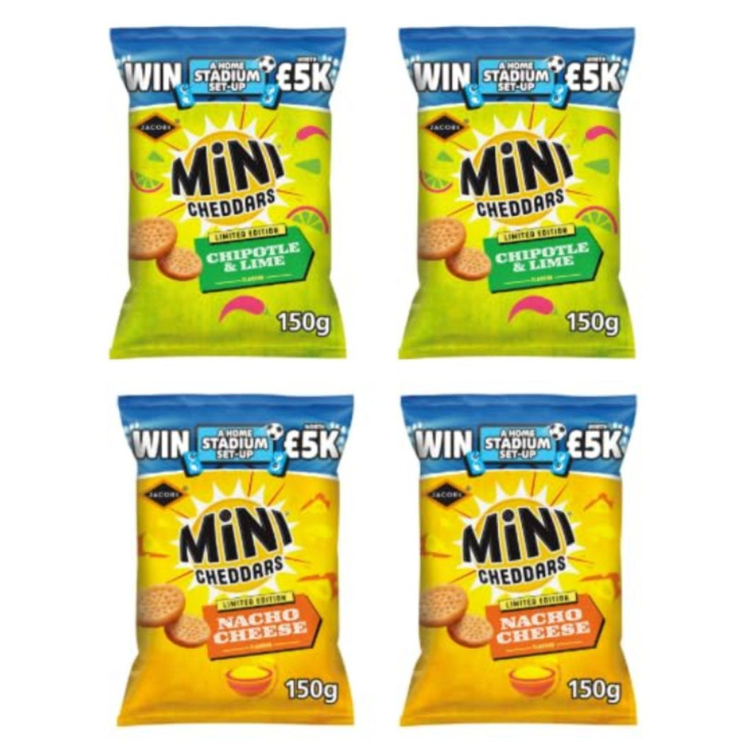 Jacob's Mini Cheddars Limited Edition Chipotle & Lime and Nacho Cheese Flavour Snacks