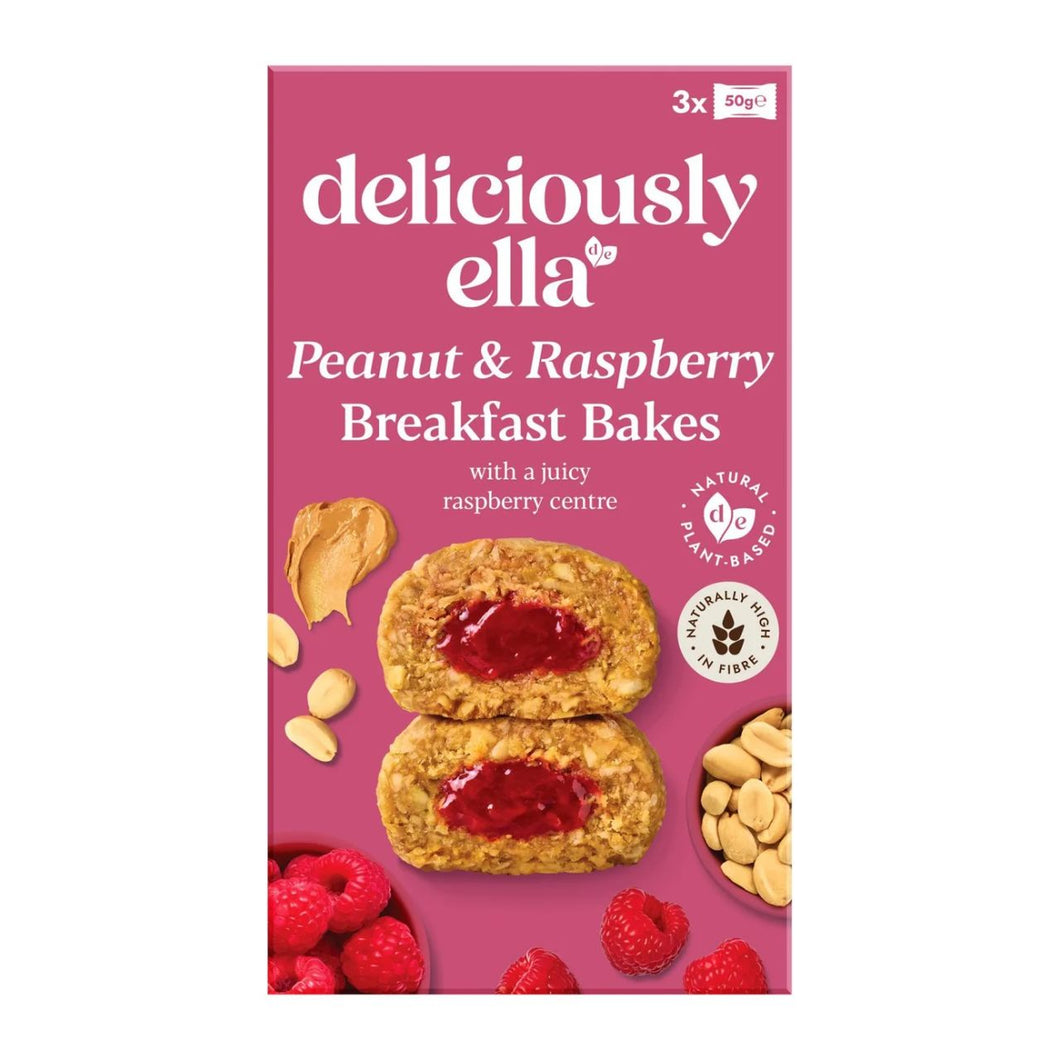 Deliciously Ella Peanut Butter & Raspberry Breakfast Bakes Multipack 3x50g