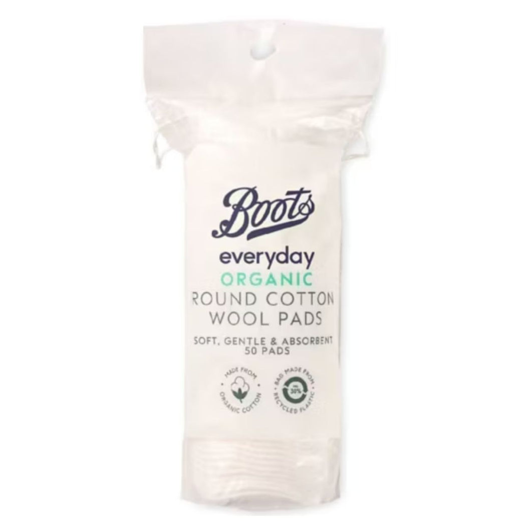 Boots Everyday Organic Round Cotton Wool Pads 50 pads