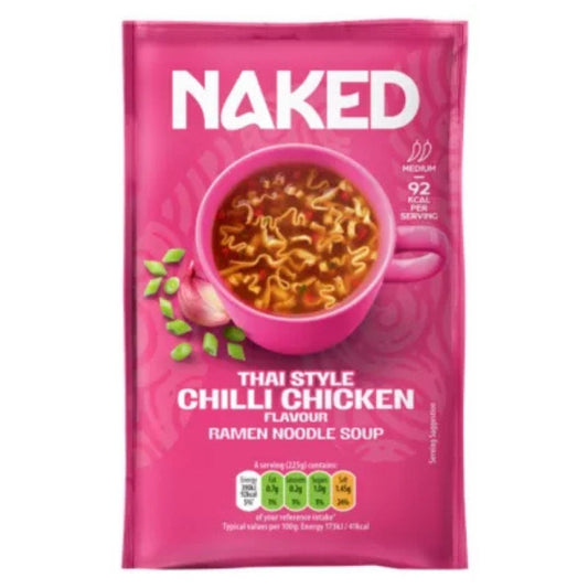 Naked Thai Style Chilli Chicken Flavour Ramen Noodle Soup - 25g