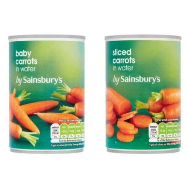 Sainsburys Tinned Carrots Pack