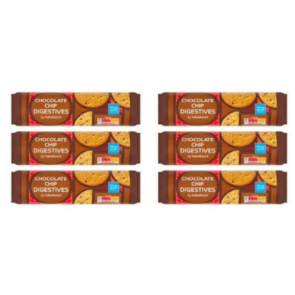 Sainsbury's 400g Chocolate Chip Digestives - Pack of 6