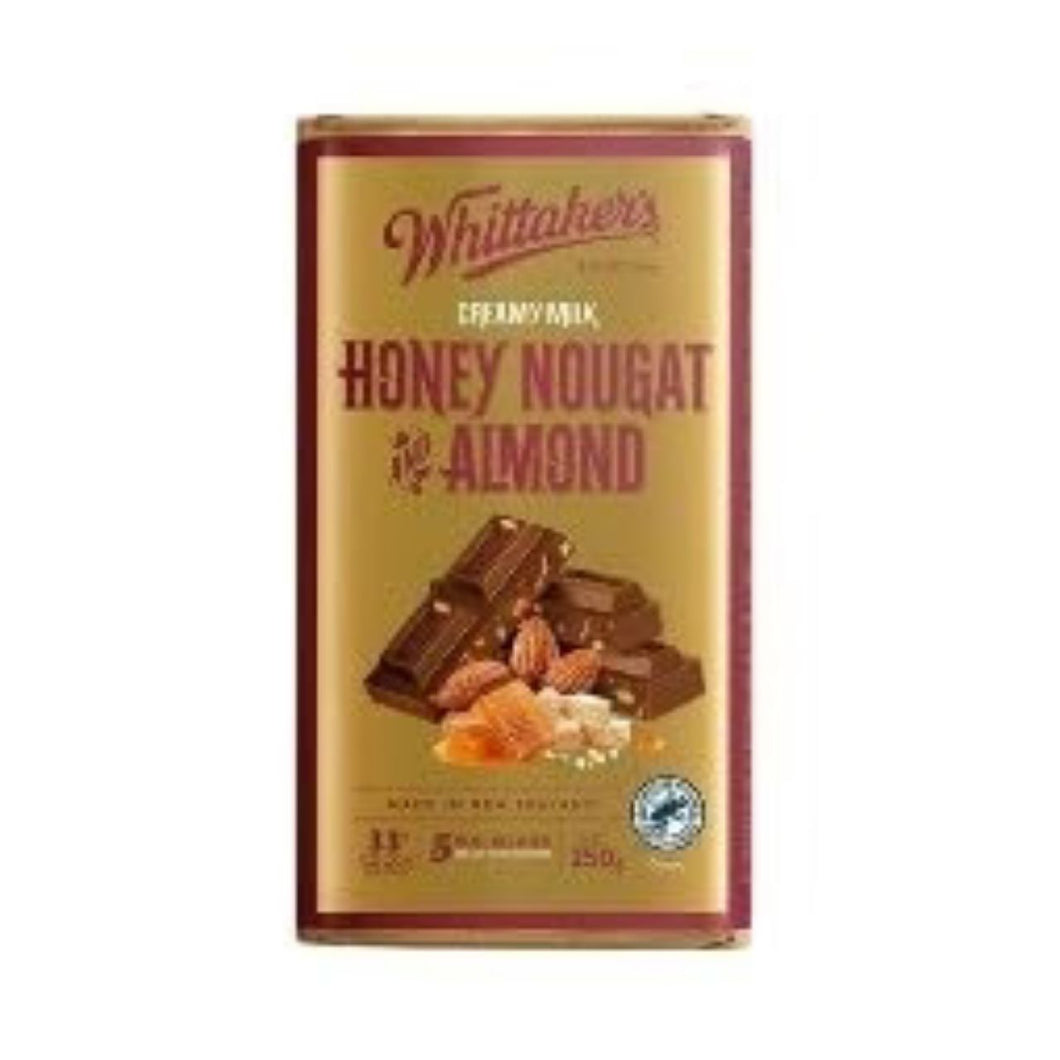 Whittaker's Creamy Milk Honey Nougat and Almond Chocolate Block, 250g